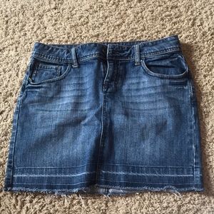 Dark wash denim skirt